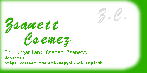 zsanett csemez business card